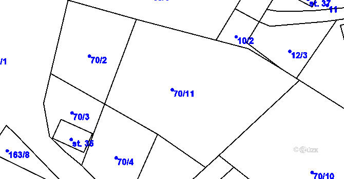 Parcela st. 70/11 v KÚ Velká Skalice, Katastrální mapa