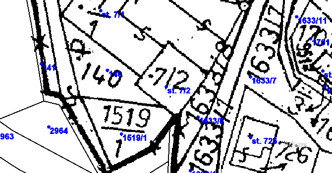 Parcela st. 7/2 v KÚ Zbraslavice, Katastrální mapa