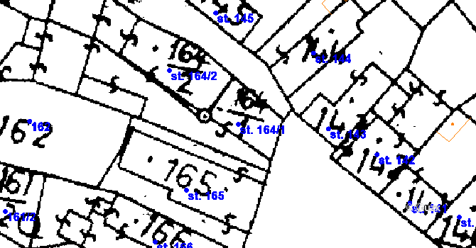 Parcela st. 164/1 v KÚ Zbraslavice, Katastrální mapa