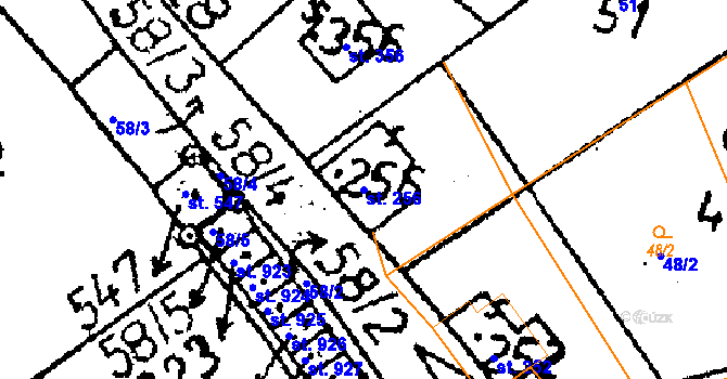 Parcela st. 256 v KÚ Zbraslavice, Katastrální mapa