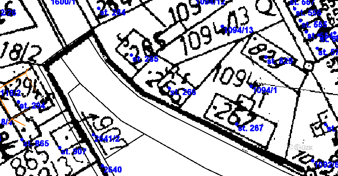 Parcela st. 266 v KÚ Zbraslavice, Katastrální mapa