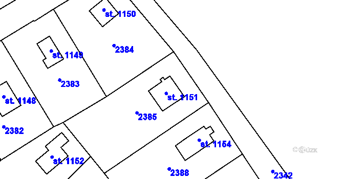 Parcela st. 409 v KÚ Zbraslavice, Katastrální mapa