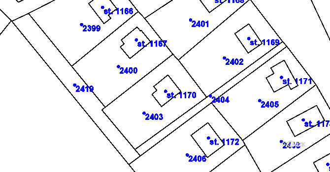 Parcela st. 415 v KÚ Zbraslavice, Katastrální mapa