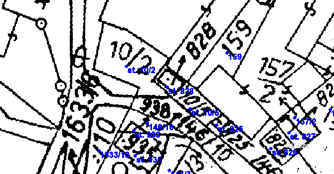 Parcela st. 828 v KÚ Zbraslavice, Katastrální mapa