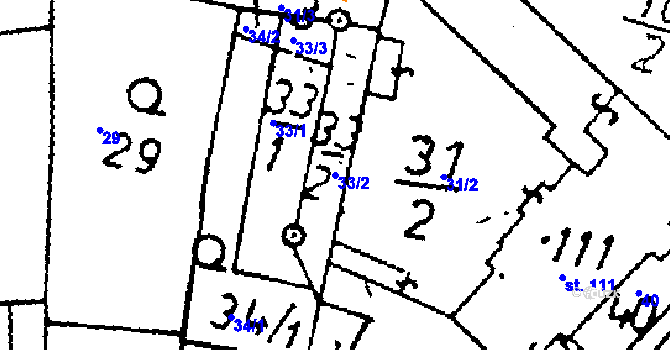 Parcela st. 33/2 v KÚ Zbraslavice, Katastrální mapa