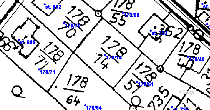 Parcela st. 178/14 v KÚ Zbraslavice, Katastrální mapa