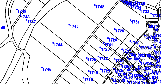 Parcela st. 178/25 v KÚ Zbraslavice, Katastrální mapa