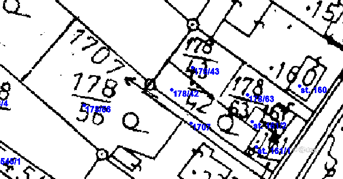 Parcela st. 178/42 v KÚ Zbraslavice, Katastrální mapa