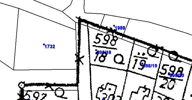 Parcela st. 598/18 v KÚ Zbraslavice, Katastrální mapa