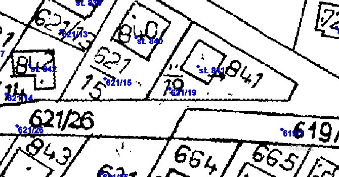 Parcela st. 621/19 v KÚ Zbraslavice, Katastrální mapa