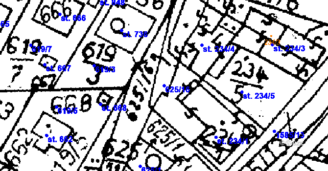Parcela st. 625/16 v KÚ Zbraslavice, Katastrální mapa