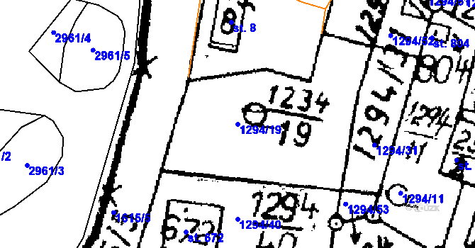 Parcela st. 1294/19 v KÚ Zbraslavice, Katastrální mapa