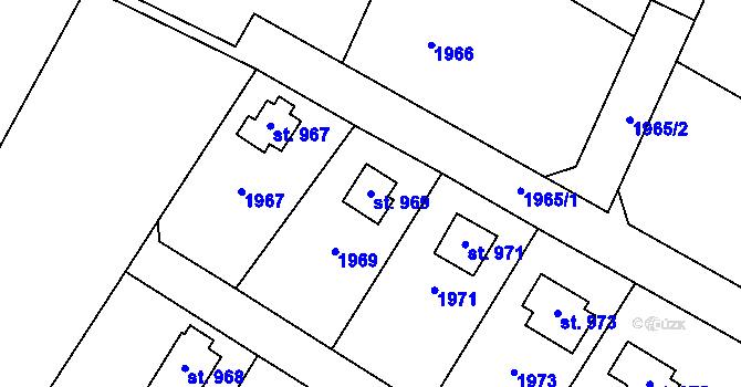 Parcela st. 969 v KÚ Zbraslavice, Katastrální mapa