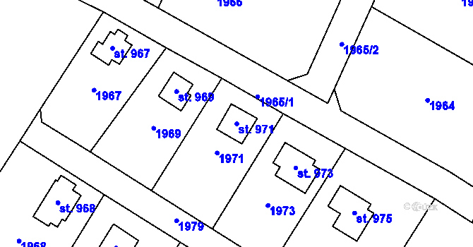 Parcela st. 971 v KÚ Zbraslavice, Katastrální mapa