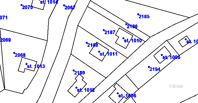 Parcela st. 1011 v KÚ Zbraslavice, Katastrální mapa