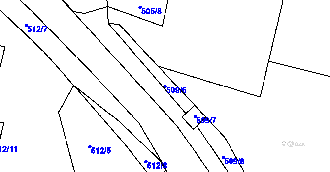 Parcela st. 509/6 v KÚ Hořany u Zbrašína, Katastrální mapa