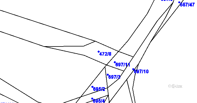 Parcela st. 472/8 v KÚ Hořany u Zbrašína, Katastrální mapa