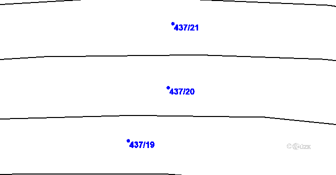 Parcela st. 437/20 v KÚ Hořany u Zbrašína, Katastrální mapa