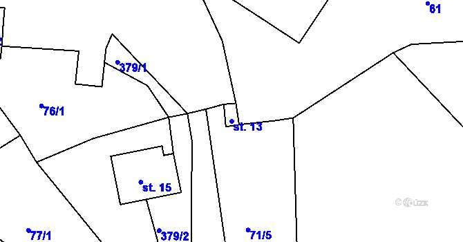 Parcela st. 13 v KÚ Senkov, Katastrální mapa