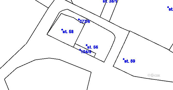 Parcela st. 56 v KÚ Senkov, Katastrální mapa