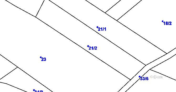 Parcela st. 21/2 v KÚ Senkov, Katastrální mapa