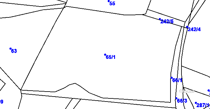 Parcela st. 65/1 v KÚ Senkov, Katastrální mapa