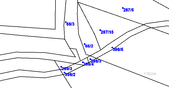 Parcela st. 66/2 v KÚ Senkov, Katastrální mapa