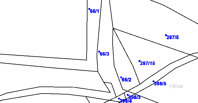Parcela st. 66/3 v KÚ Senkov, Katastrální mapa