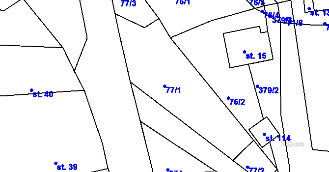 Parcela st. 77/1 v KÚ Senkov, Katastrální mapa
