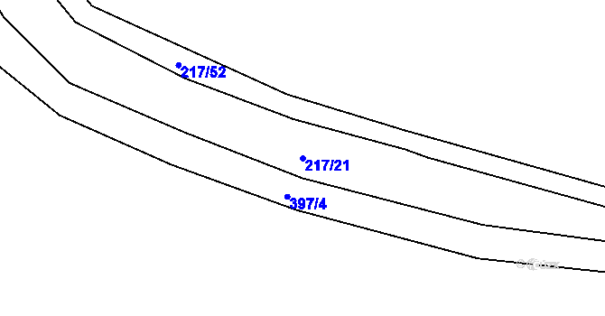 Parcela st. 217/21 v KÚ Senkov, Katastrální mapa