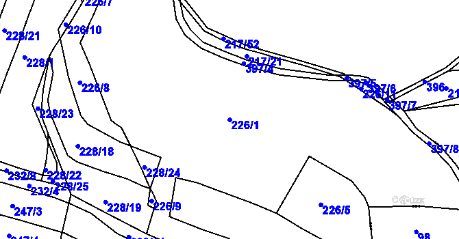 Parcela st. 226/1 v KÚ Senkov, Katastrální mapa