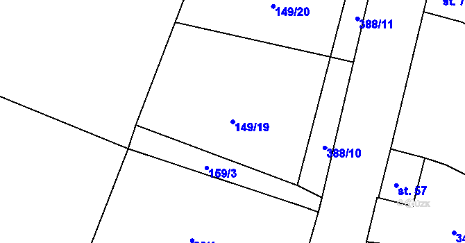 Parcela st. 149/19 v KÚ Senkov, Katastrální mapa