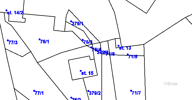 Parcela st. 379/3 v KÚ Senkov, Katastrální mapa