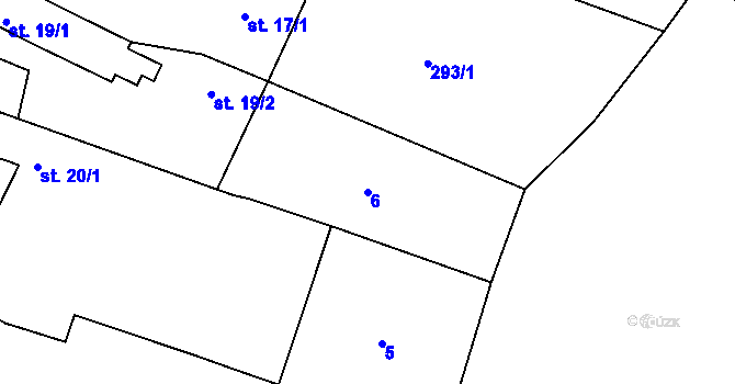 Parcela st. 6 v KÚ Zbrašín, Katastrální mapa