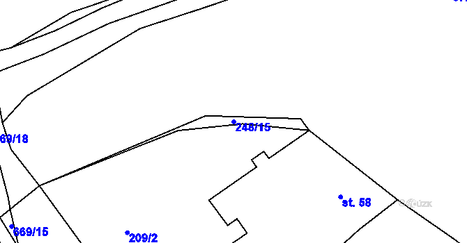 Parcela st. 248/15 v KÚ Zbrašín, Katastrální mapa