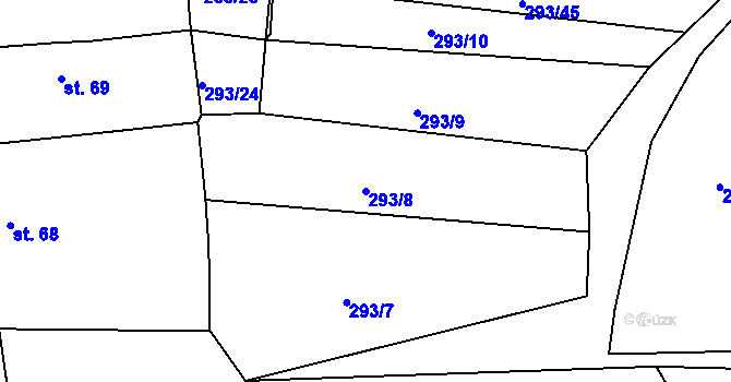 Parcela st. 293/8 v KÚ Zbrašín, Katastrální mapa