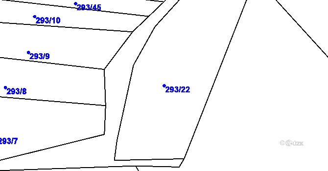 Parcela st. 293/22 v KÚ Zbrašín, Katastrální mapa