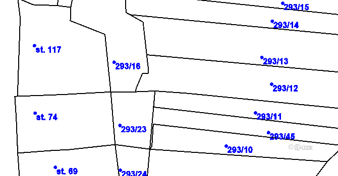 Parcela st. 293/32 v KÚ Zbrašín, Katastrální mapa