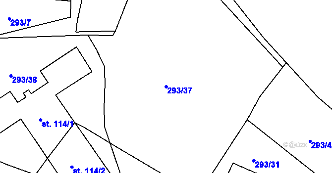 Parcela st. 293/37 v KÚ Zbrašín, Katastrální mapa