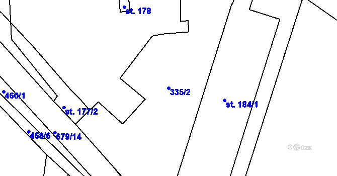 Parcela st. 335/2 v KÚ Zbrašín, Katastrální mapa