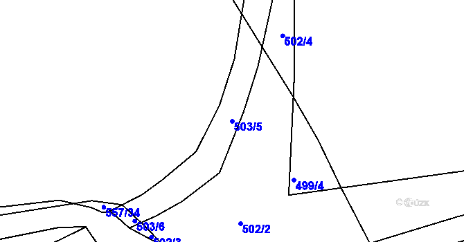 Parcela st. 503/5 v KÚ Zbrašín, Katastrální mapa