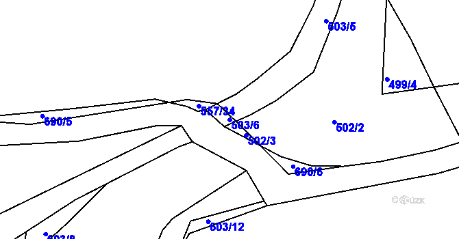 Parcela st. 503/6 v KÚ Zbrašín, Katastrální mapa