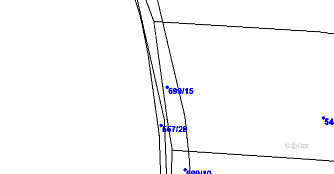 Parcela st. 699/15 v KÚ Zbrašín, Katastrální mapa