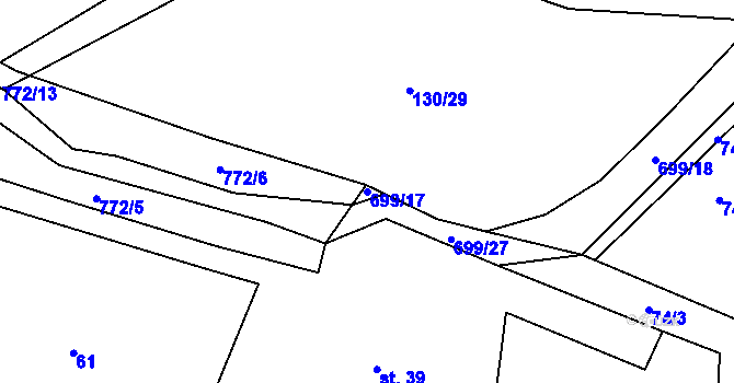 Parcela st. 699/17 v KÚ Zbrašín, Katastrální mapa