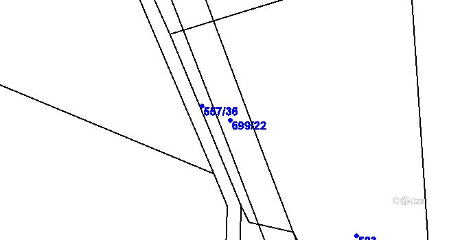 Parcela st. 699/22 v KÚ Zbrašín, Katastrální mapa