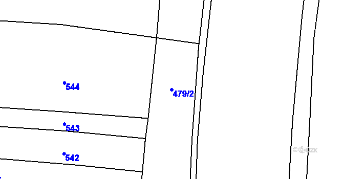 Parcela st. 479/2 v KÚ Zbrašín, Katastrální mapa