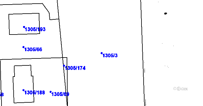 Parcela st. 1305/3 v KÚ Úherce u Nýřan, Katastrální mapa