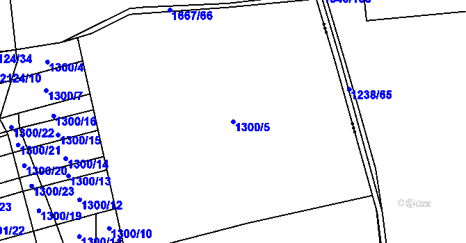 Parcela st. 1300/5 v KÚ Úherce u Nýřan, Katastrální mapa