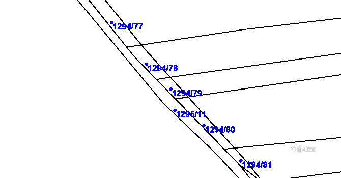 Parcela st. 1294/79 v KÚ Úherce u Nýřan, Katastrální mapa