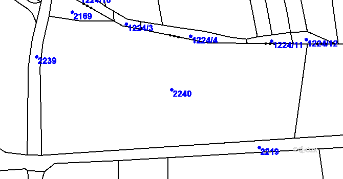 Parcela st. 2240 v KÚ Úherce u Nýřan, Katastrální mapa